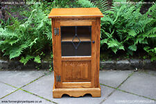 AN OLD CHARM VINTAGE CARVED OAK HI FI UNIT CABINET CUPBOARD CD MUSIC MEDIA STAND