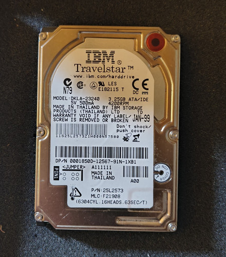 Ibm travelstar 25gb - 3.25gb, 4200rpm