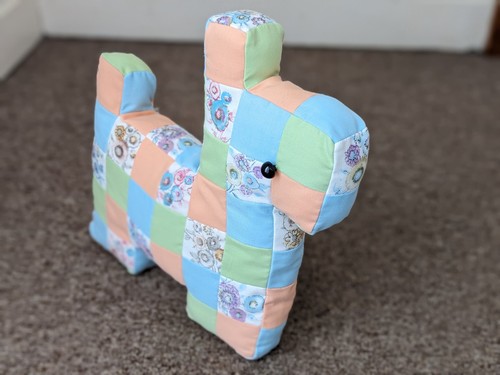 Handmade patchwork fabric dog - handmade,