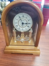 Linden Westminster Chime Clock Mantel Medium Solid Oak 7.25x 10x3.5” Germany🇩🇪