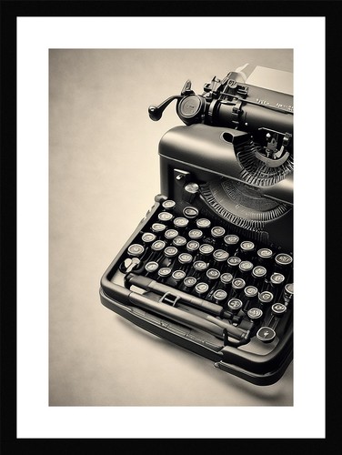 Soft vintage typewriter framed - typewriter,