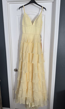 Yellow Tiered Prom Dress Size
