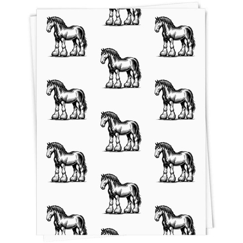 Clydesdale horse gift wrap - 'clydesdale, horse'