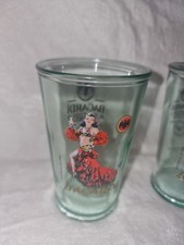 2 X Bacardi 150 Years Limited Edition Tumbler Glass New feat Dancing Lady