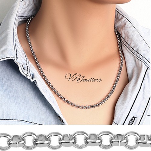 Rolo neck chain - neck, thick