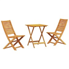 Folding Bistro Set Folding 3 pcs Brown Solid acacia wood Terrace Café Set  vidaX