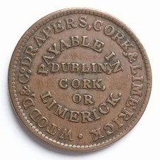 1834 Ireland Todd Burns & Co Dublin Farthing Coin Token