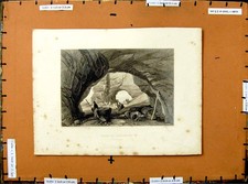 Old Antique Print C1800 View