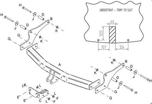 Towtrust fixed flange - fixed,