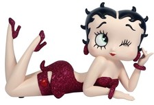 Betty Boop Lying Pink Fuchsia Glitter 12.5cm Collectible Figurine