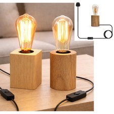 Wood Table Lamp Base E27 Desk