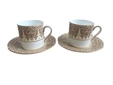 Hammersley And Co Longton Coffee Cans Gold & White Cup And Saucer 2310.