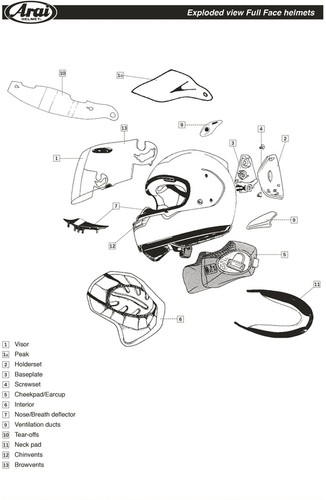 Arai spare part - spare,