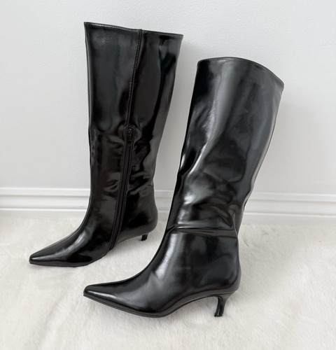 Women black gloss knee - women’s,