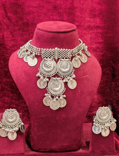 Coin choker necklace with - choker,