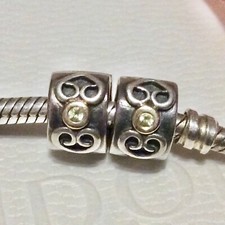 2x Pandora Two Tone Peridot