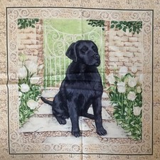 Black Labrador Puppy Cushion Panel