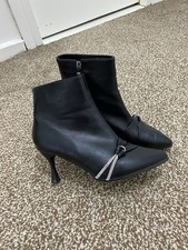 Walkright Girls Boots Black Kids Ankle Gripped Hearts Zip Up Patent Carla SIZE