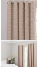1 Pair Dunelm Blackout Frankie Herringbone Eyelet Curtains Rust 117x137cm 46x54”