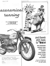 1960 Advert for BSA 'Bantam Super Model D7' 175cc Motorcycles Print Ad Ephemera