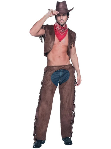 Mens brown cowboy - cowboy, fancy