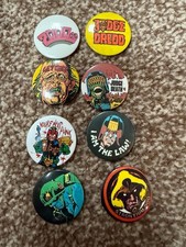 2000ad comics vintage button badges set of 8
