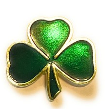 IRISH SHAMROCK IRELAND EIRE GAELIC LUCKY CLOVER ENAMEL PIN BADGE UK Stock