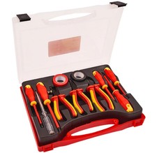 Quality 11pc Electricians Screwdriver Set Tool Electrical Fully Insulated & Case