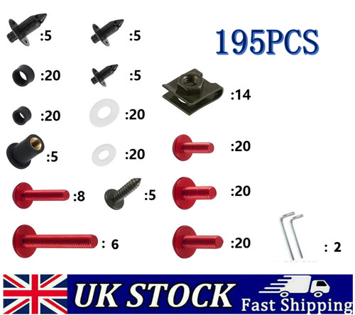 195pcs red complete motorcycle - 195pcs,