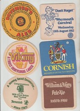 6x different  DEVENISH WEYMOUTH BEERMATS cat nos 54 33 30 3 EX 4 EX 5