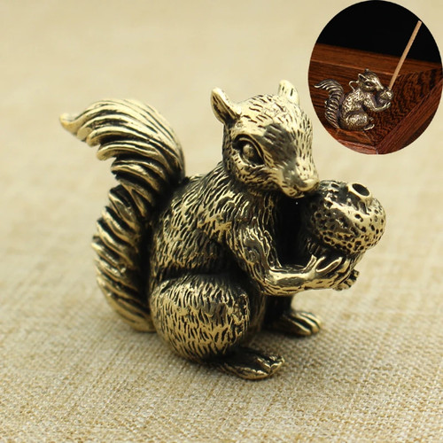 Antique brass squirrel - antique,