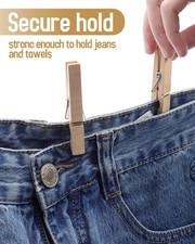100 Pack Wooden Clothespins