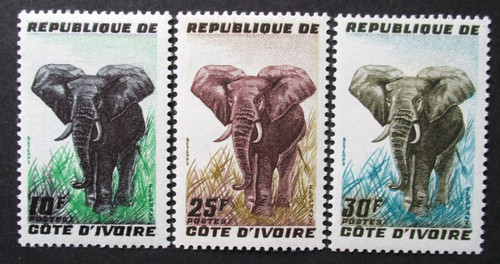 Ivory coast 1959 elephants set - ivory,