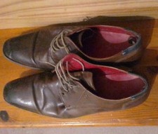 Mens Well Worn Shoes  Brown Leather Lace-Ups 'Jimmy Bee' Size 10