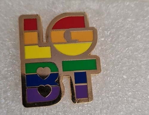 Lgbt rainbow enamel pin - rainbow,