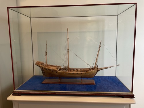 Model boat and cabinet - model,