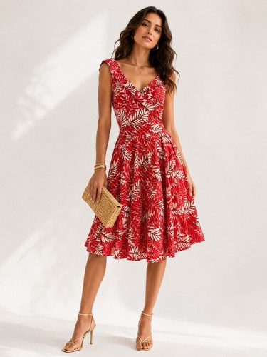 Zara woman red tropical - zara,