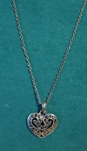 Marcasite style heart - heart, pendant