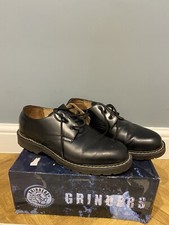 Grinders Percival 3 Eye Gibson Black Shoes UK 12 EU 46
