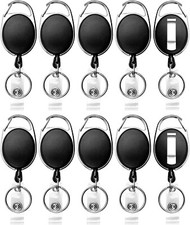 RETRACTABLE ID Badge Recoil REEL CLIP Card Security Name Badge Pass Holder UK
