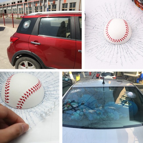 Car crack ball hit window - car,