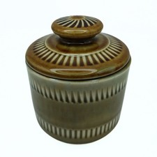 Vintage - Wade Ireland Porcelain - Storage Jar With Lid - Brown - Used