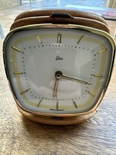 EMES Travel Alarm Clock – Working – German Mechanical – Leather Case & Box