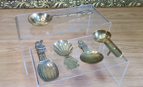 Brass tea caddy spoons and - spoons,