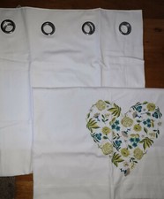 NEXT White Embroidery Heart eyelet Fully Lined Curtains 135(W)x137(L)cm