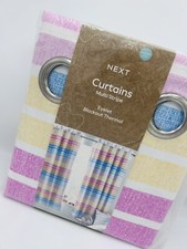 Next Curtains, Size 46”x54” Drop, Rainbow, Multi Stripe Curtains, New