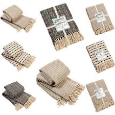 LARGE SIZE 100% COTTON WOVEN SOFA BED SETTEE THROW COVER CHAIR BEDSPREAD BLANKET