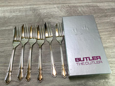 DUBARRY Design George Butler Sheffield Silver Service Cutlery 6 Dessert Forks