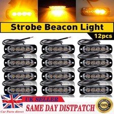 12PCS Amber 4 LED Car Truck