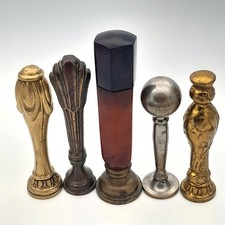 5 Antique Wax Seals Brass Bronze Bakelite Collectable Job Lot
